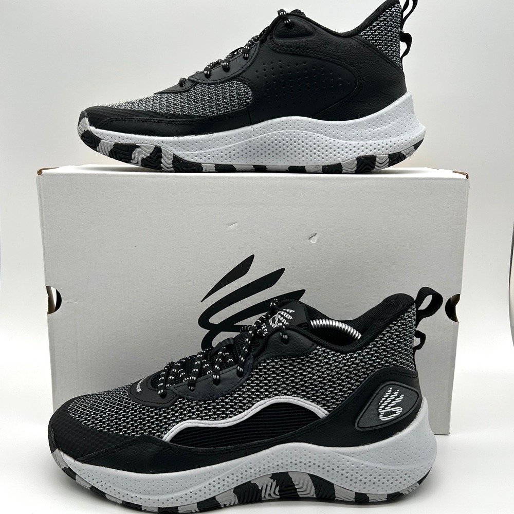 Under Armour Curry 3Z 24 Basketball Shoes Mens 9.5 Womens 11 Black Grey Sneakers